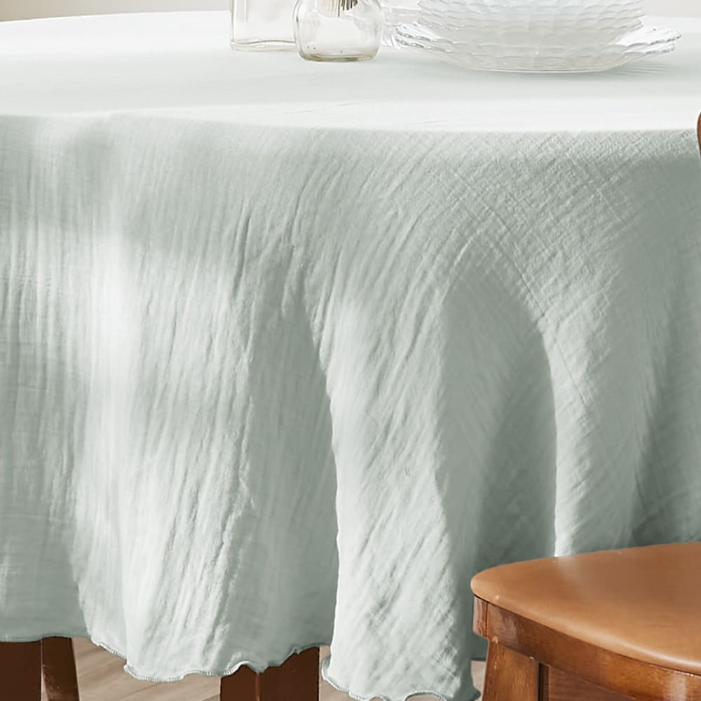 Nappe ronde gaze de coton eucalyptus 180x180 cm - Maisons du Monde