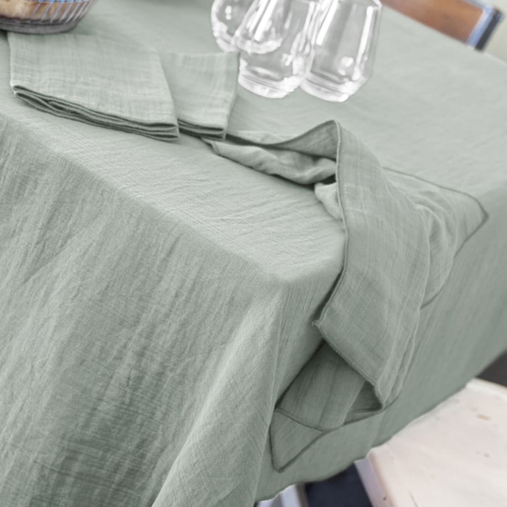 Nappe rectangle gaze de coton eucalyptus 150x250 cm - Maisons du Monde