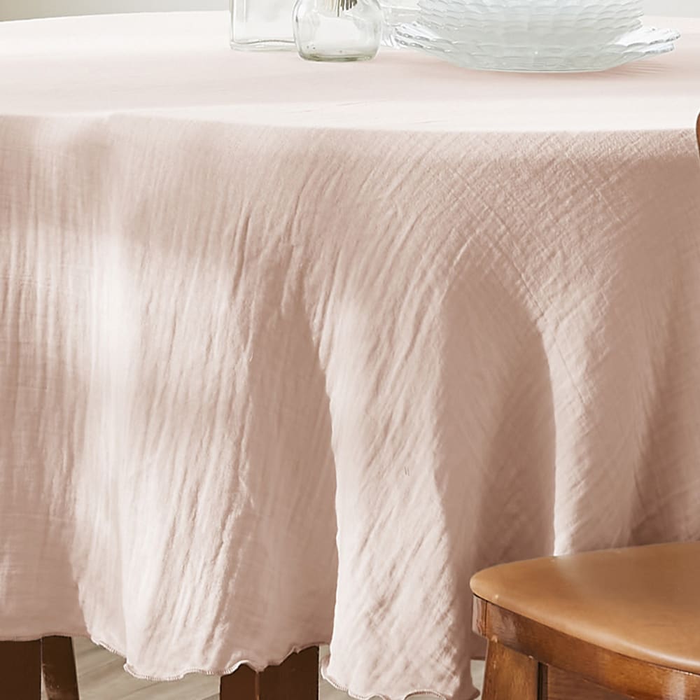 Nappe ronde gaze de coton guimauve 180x180 cm - Maisons du Monde