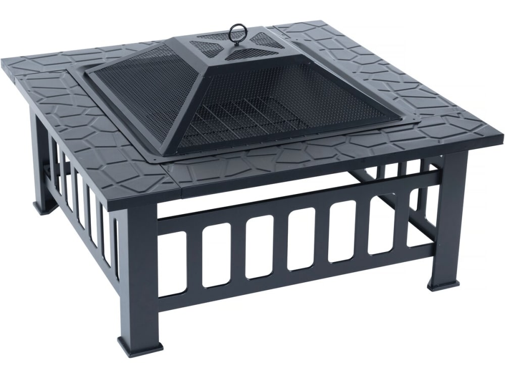 Barbecue bois noir 81 x 81 x 45 cm