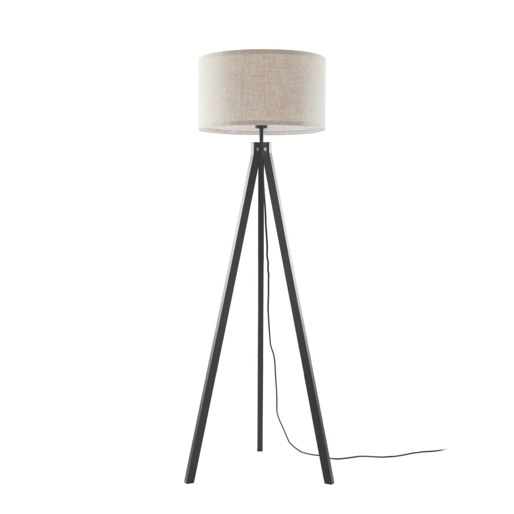 Lindby Stehlampe aus Textil, schwarz style modern - Stoff