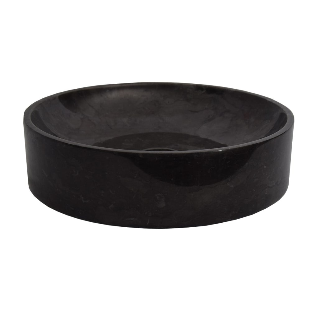 Vasque ronde à poser en marbre noir 40 × 40 - Maisons du Monde