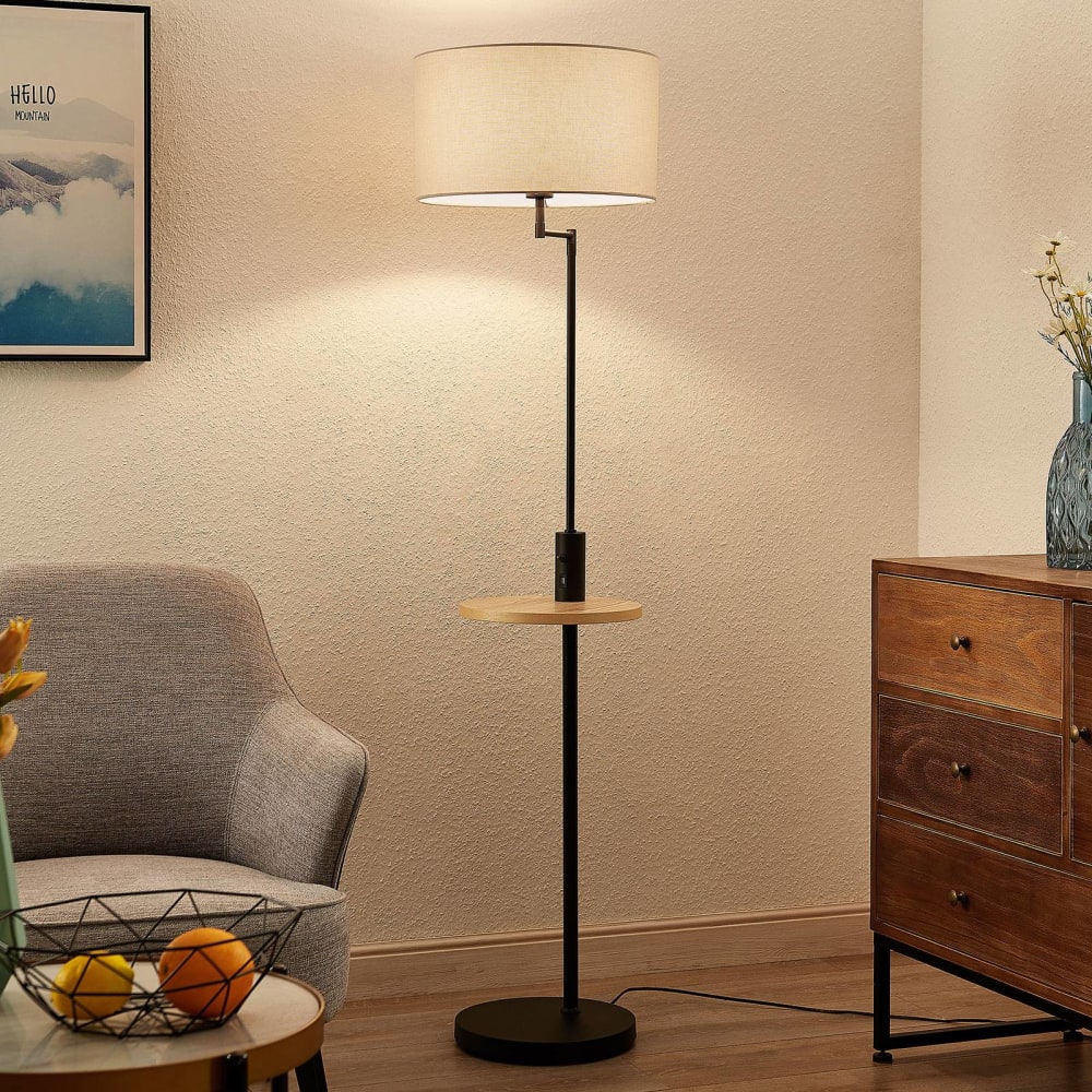 Lampadaire tissu en métal noir — vue 4