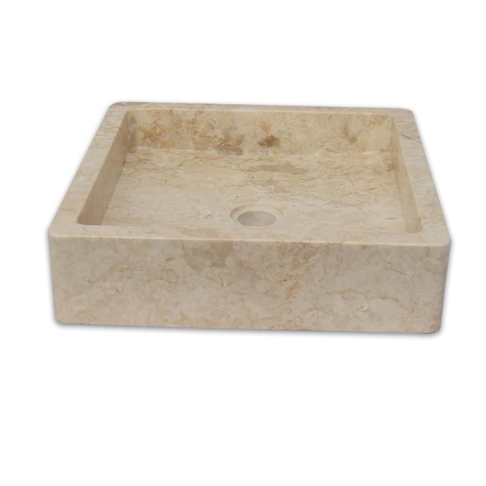 Vasque à poser en marbre crème 40 × 40