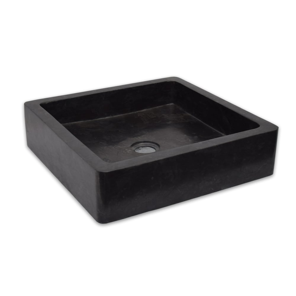 Vasque à poser en marbre noir 40 × 40 - Maisons du Monde