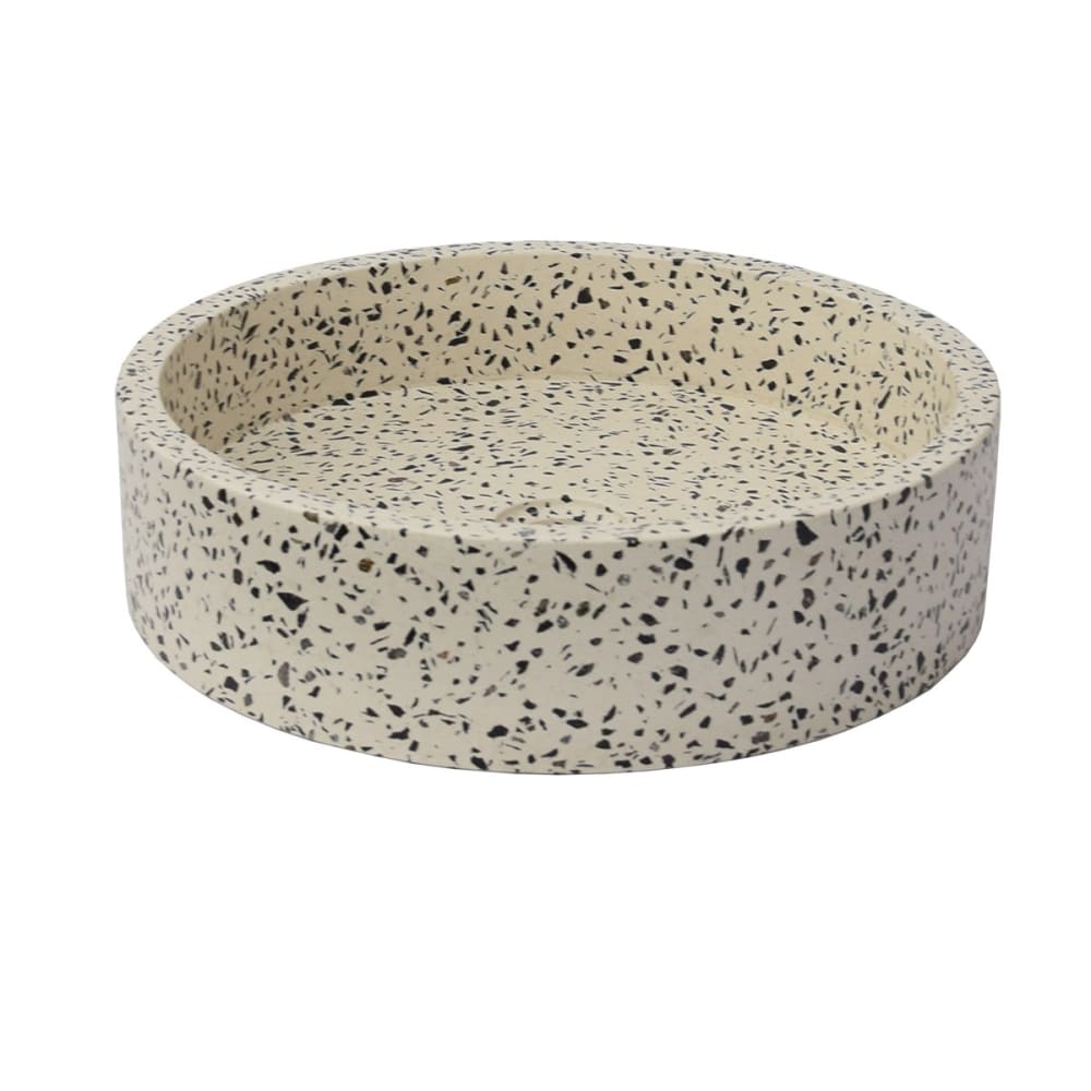 Vasque ronde à poser en terrazzo crème 40 × 40 - Maisons du Monde