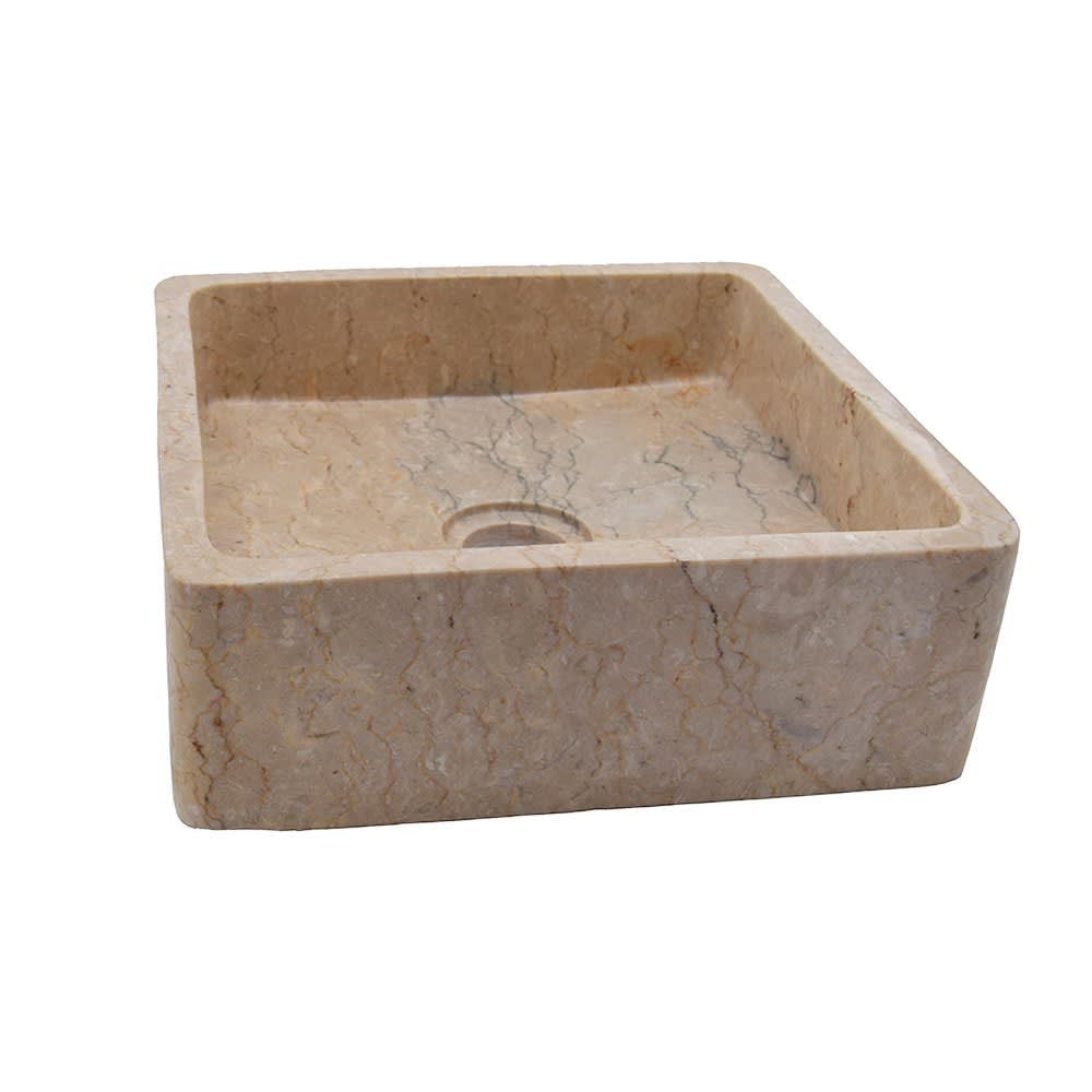 Vasque à poser en marbre crème