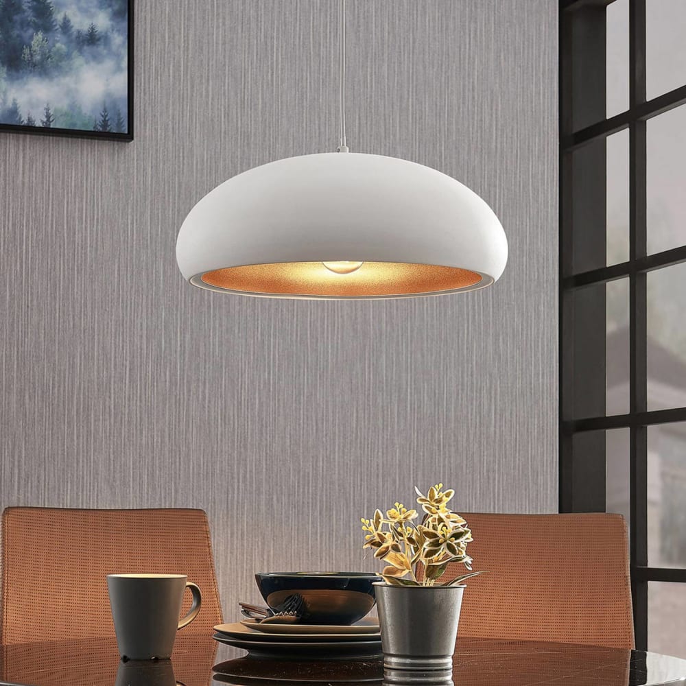 Lindby Pendelleuchte aus Metall, weiß style modern - Metall