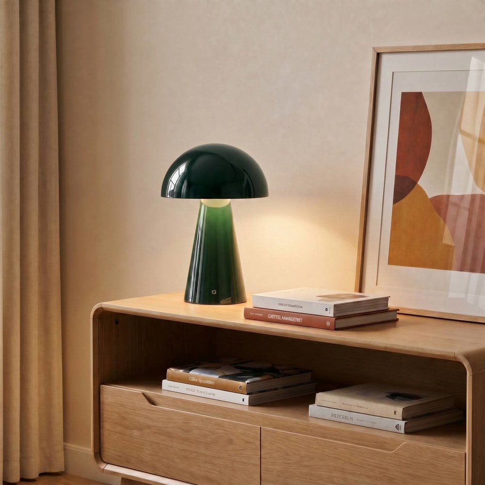 Lampe à poser led en métal vert — vue 3