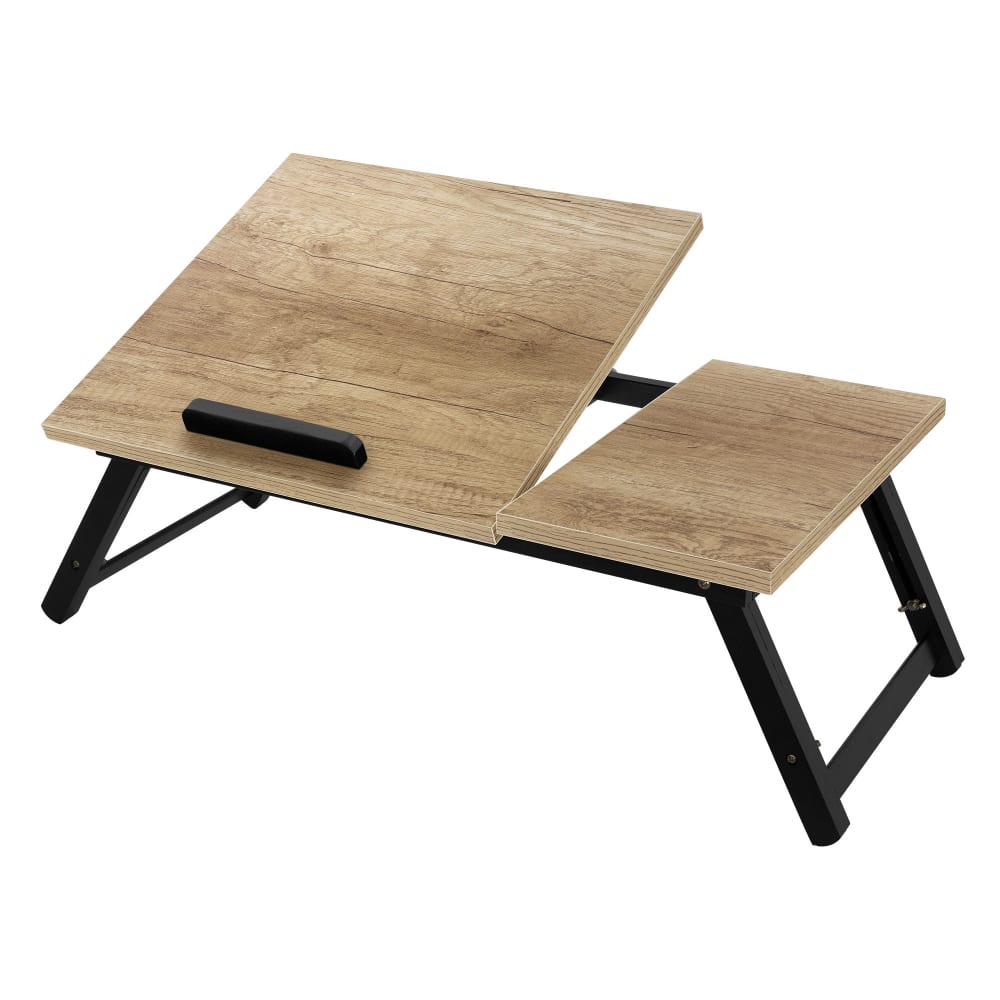 Mesa de portátil reclinable para cama, sofá o sobremesa color roble