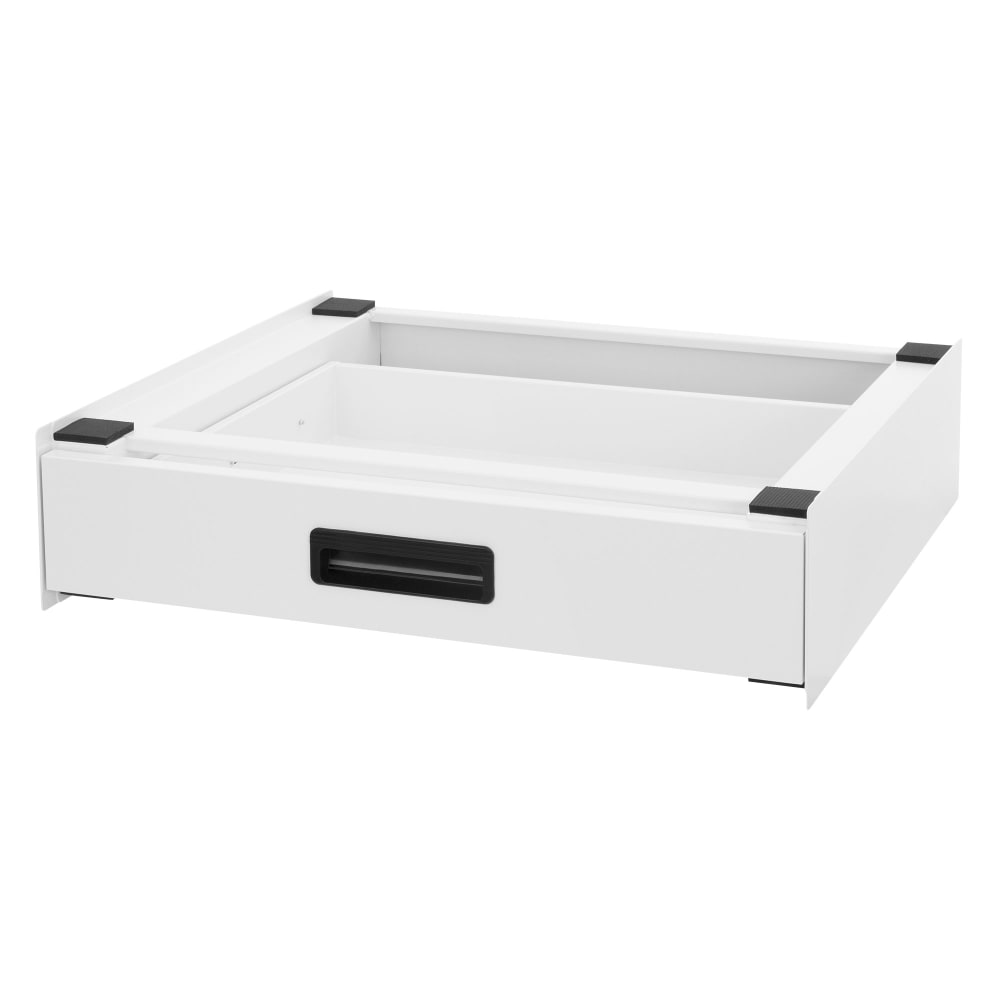 ML-Design Verbindungsrahmen mit ausziehbarer Schublade 60,5x54 cm Weiß aus Stahl Weiß Metall