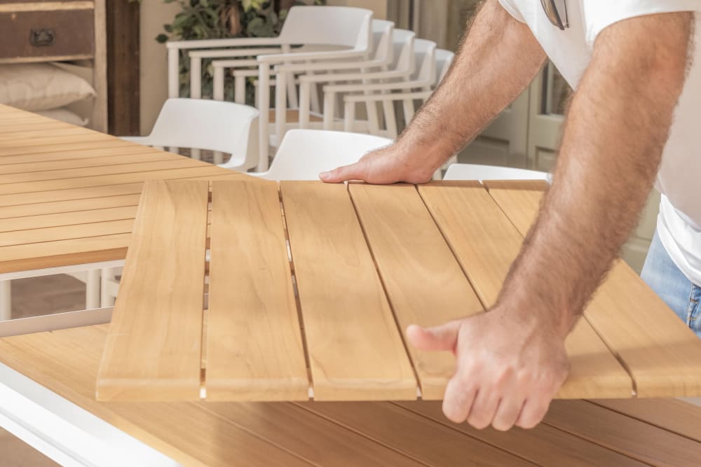 Set à manger à rallonge de jardin 8 places blanc - Maisons du Monde