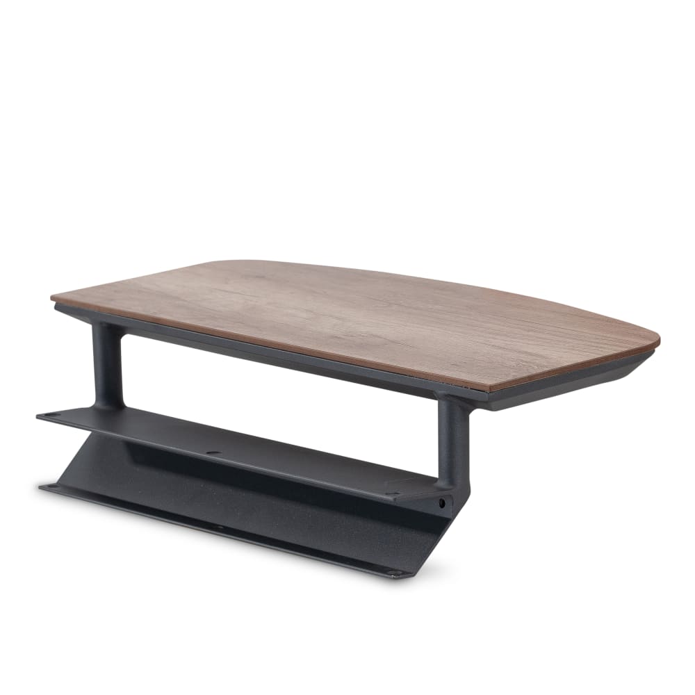 Table d'appoint de jardin modulable anthracite et imitation bois