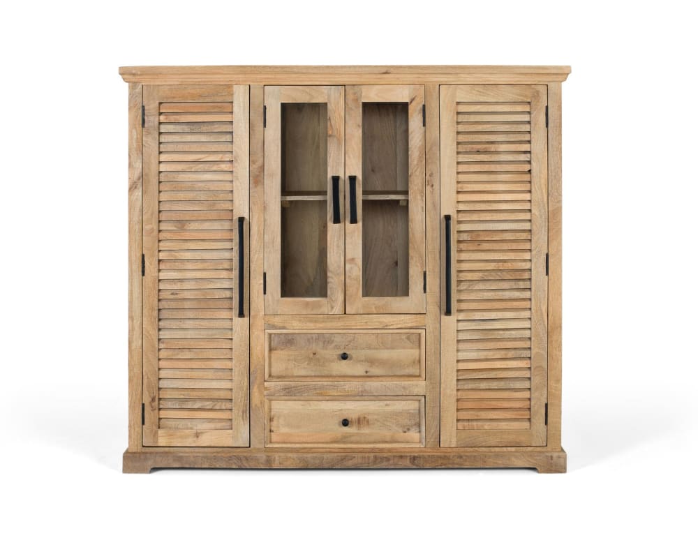 Armoire en bois de manguier massif avec deux portes centrales