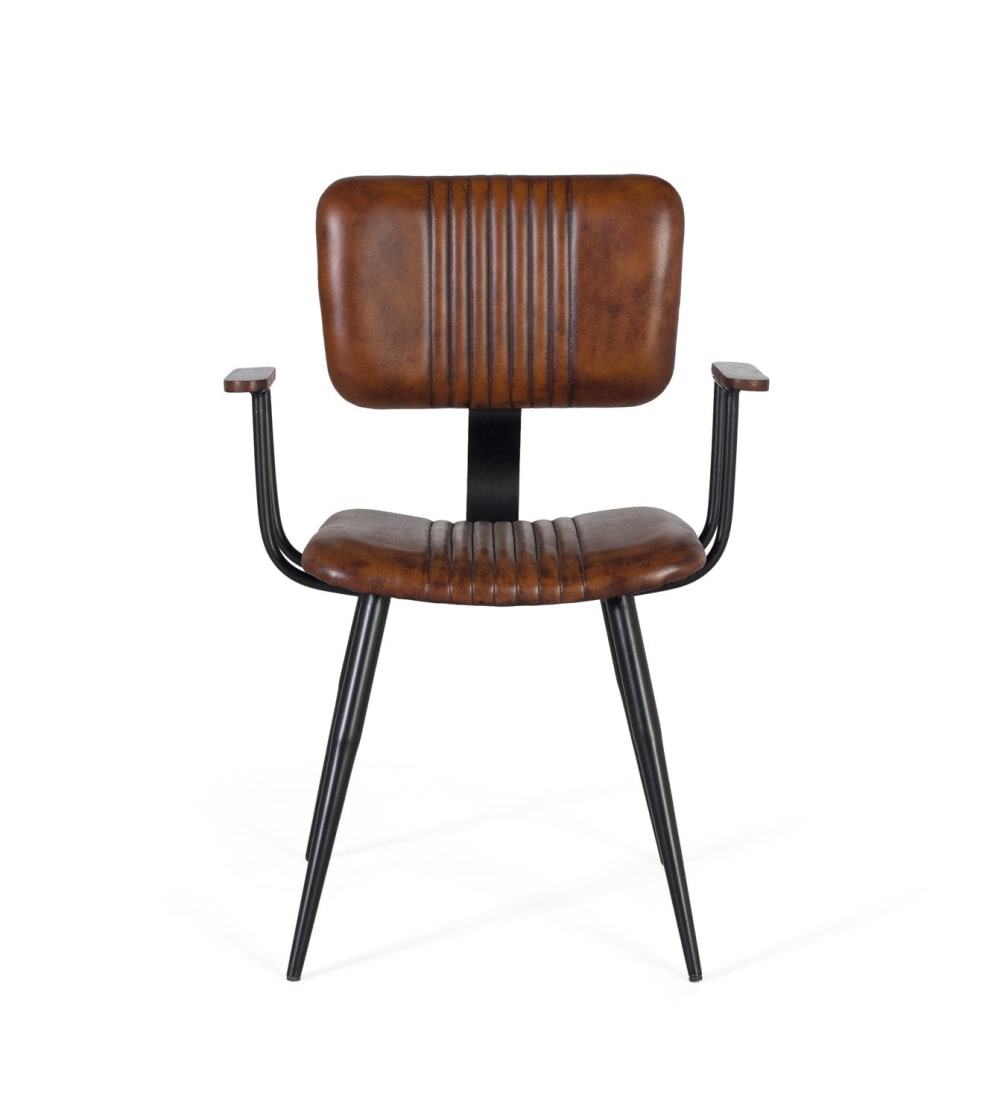 Ensemble de 2 chaises avec une structure robuste en tube de fer noir - Maisons du Monde