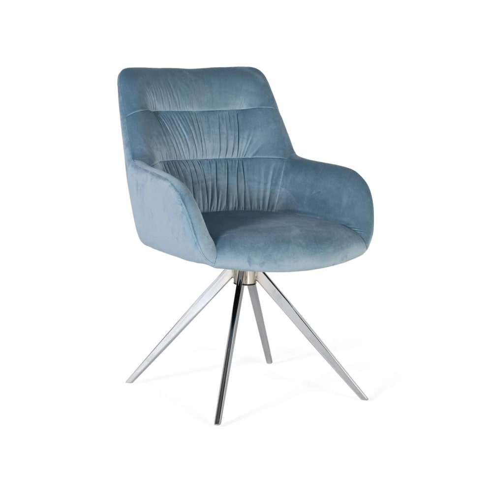 GINER Y COLOMER 2er Set Sessel gepolstert mit Samt in Blau Blau Samt
