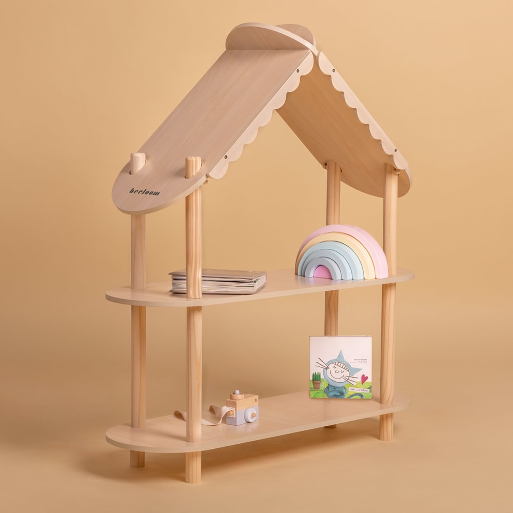 Bibliothèque Montessori pour enfants en bois naturel (Beeloom) - Image 1