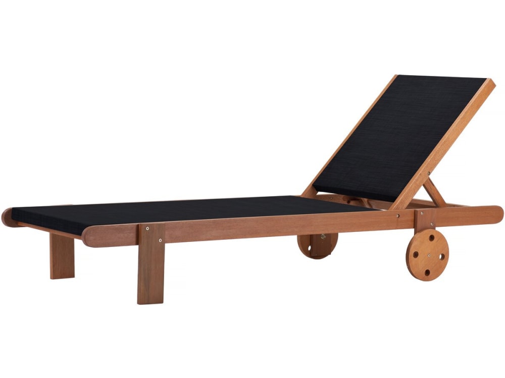 Bain de soleil en bois noir L193