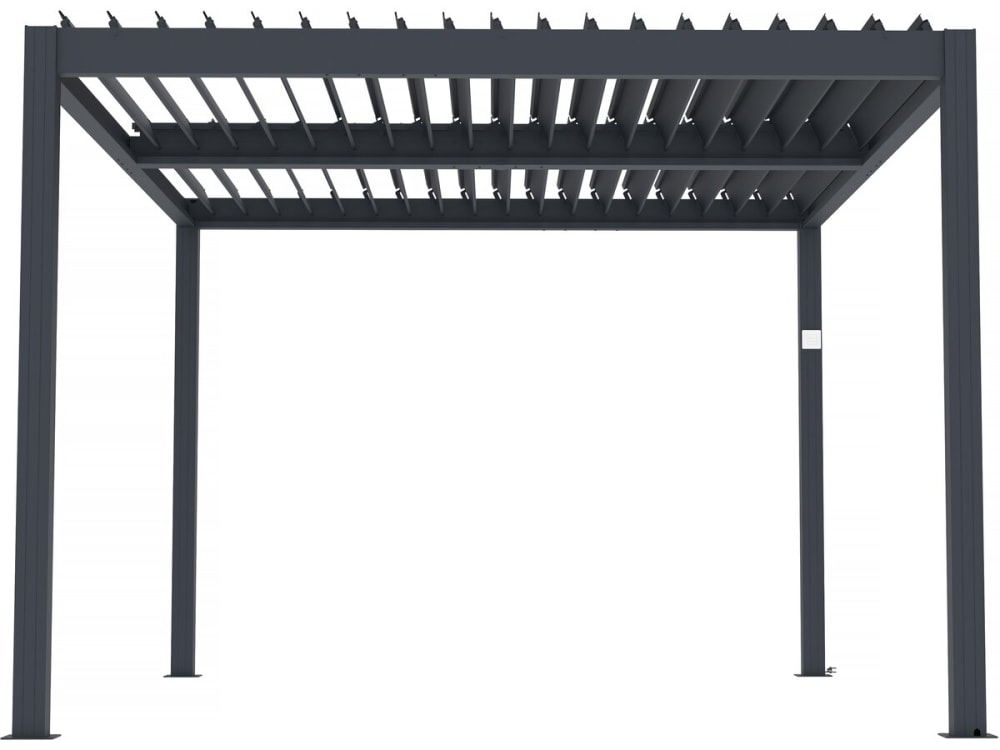 Pergola bioclimatique en aluminium gris anthracite 300 x 400 x 220 cm