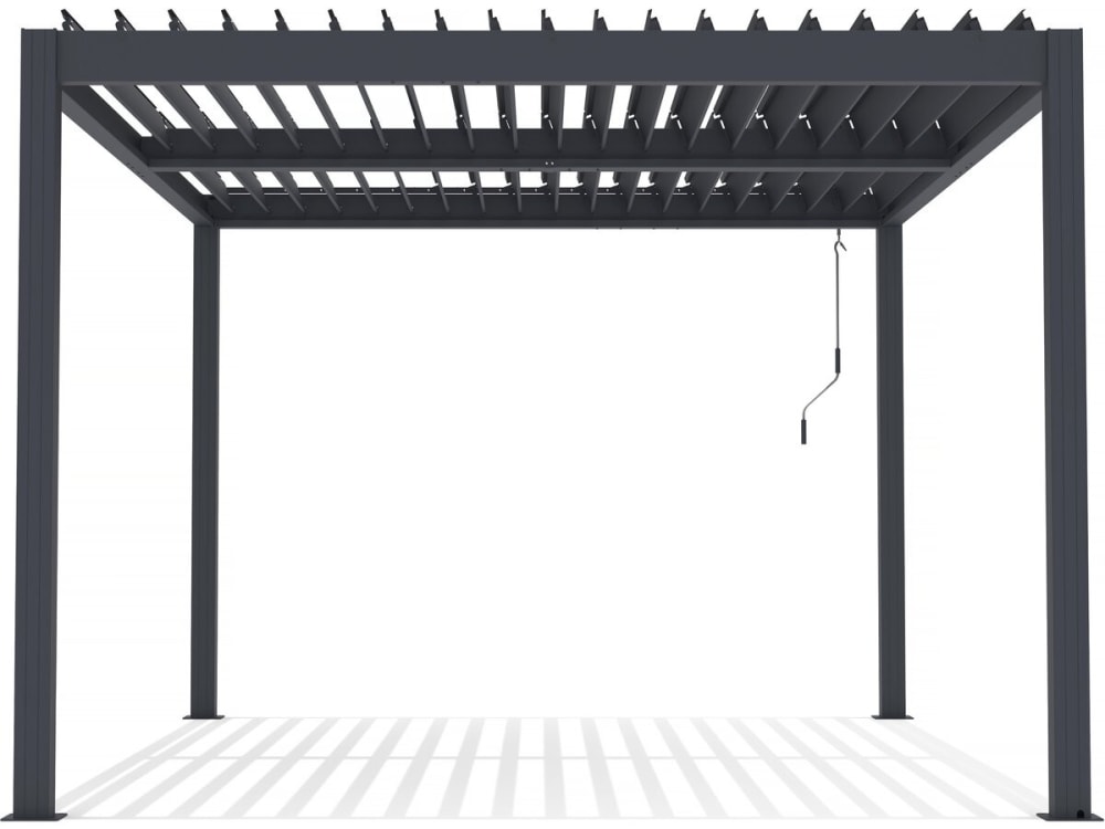 Pergola bioclimatique en aluminium gris anthracite 300 x 400 x 220 cm