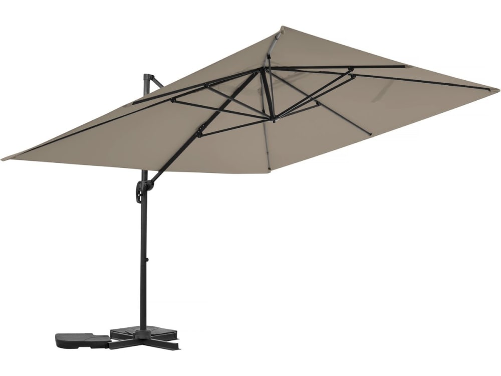 Parasol jardin en aluminium taupe 370 x 278 x 261 cm