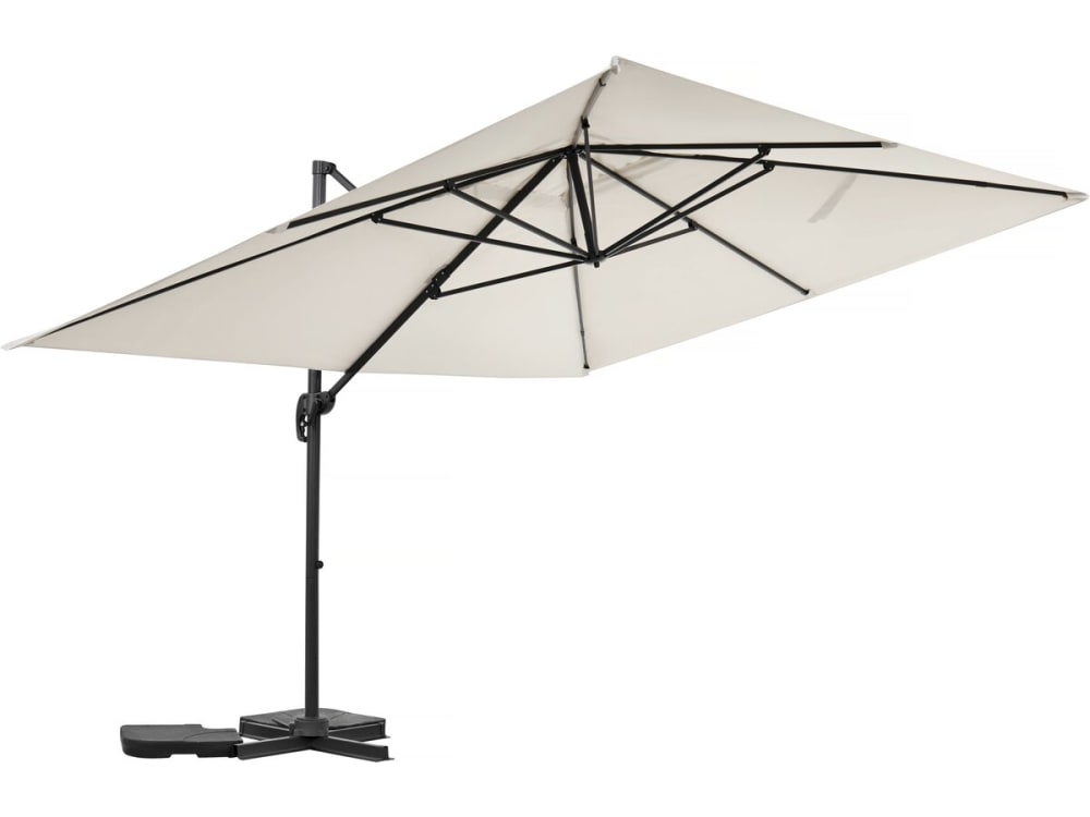 Parasol jardin aluminium ecru 370 x 278 x 261 cm