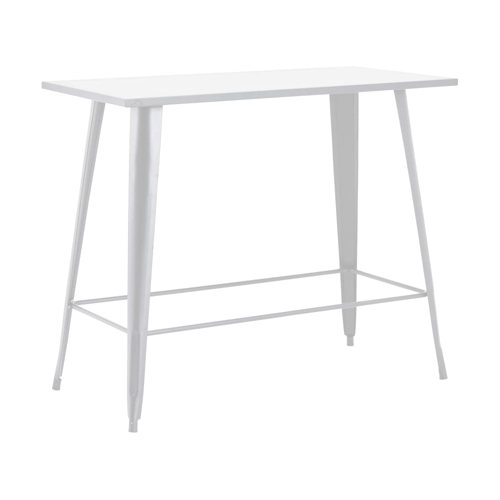 Table haute de jardin en acier blanc