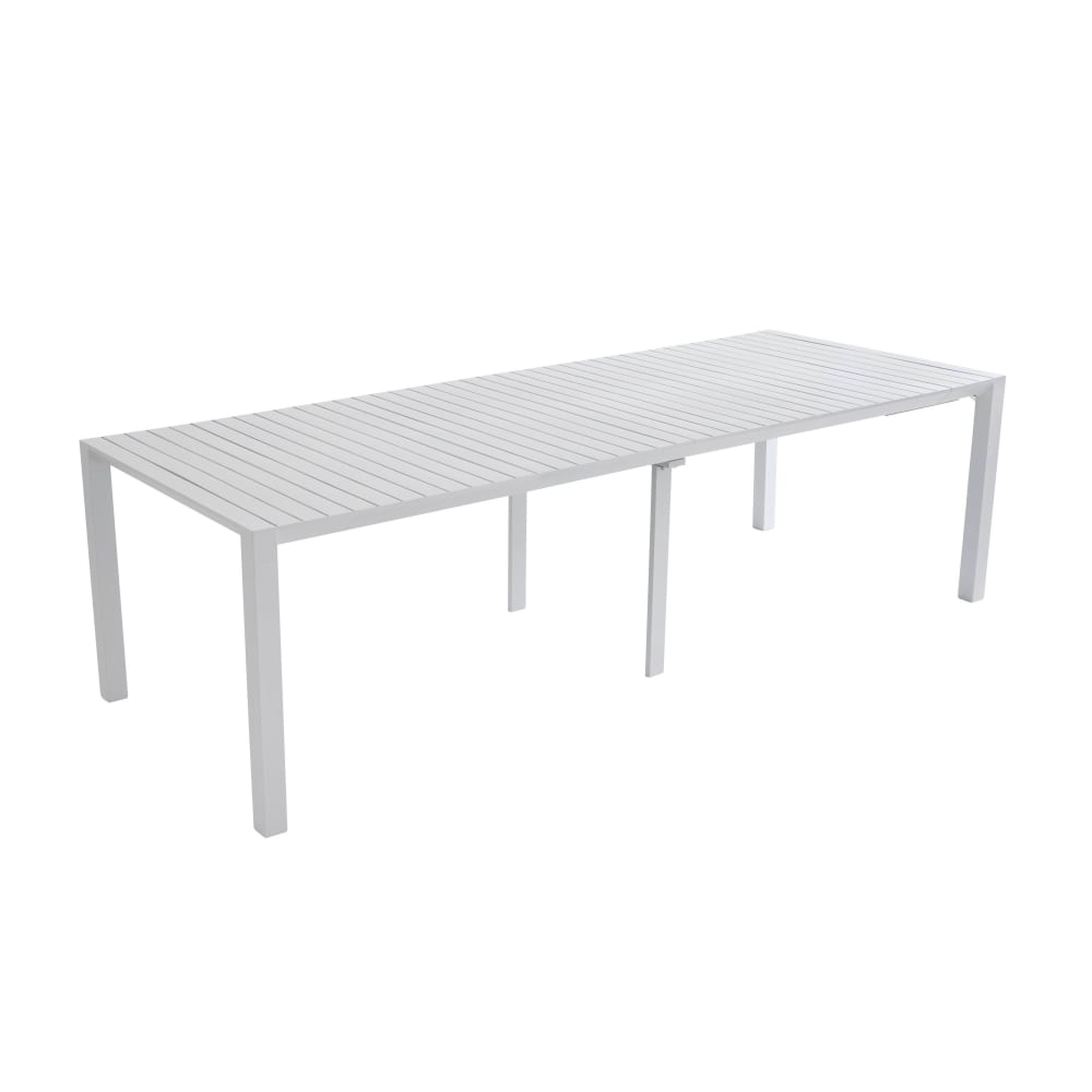Table de jardin extensible 52/260 cm en aluminium blanc