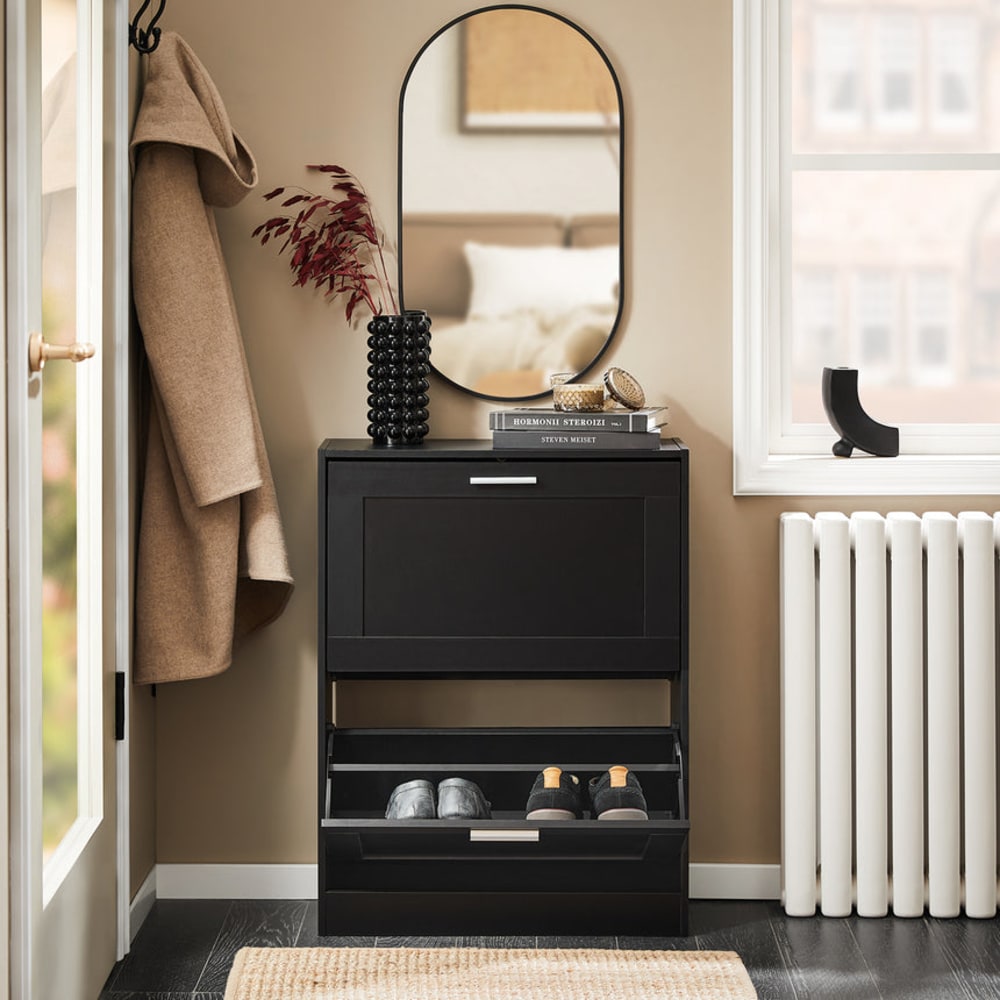 Schuhkipper Schuhablage Schuhregal aus PB(E1) Schwarz - Maisons