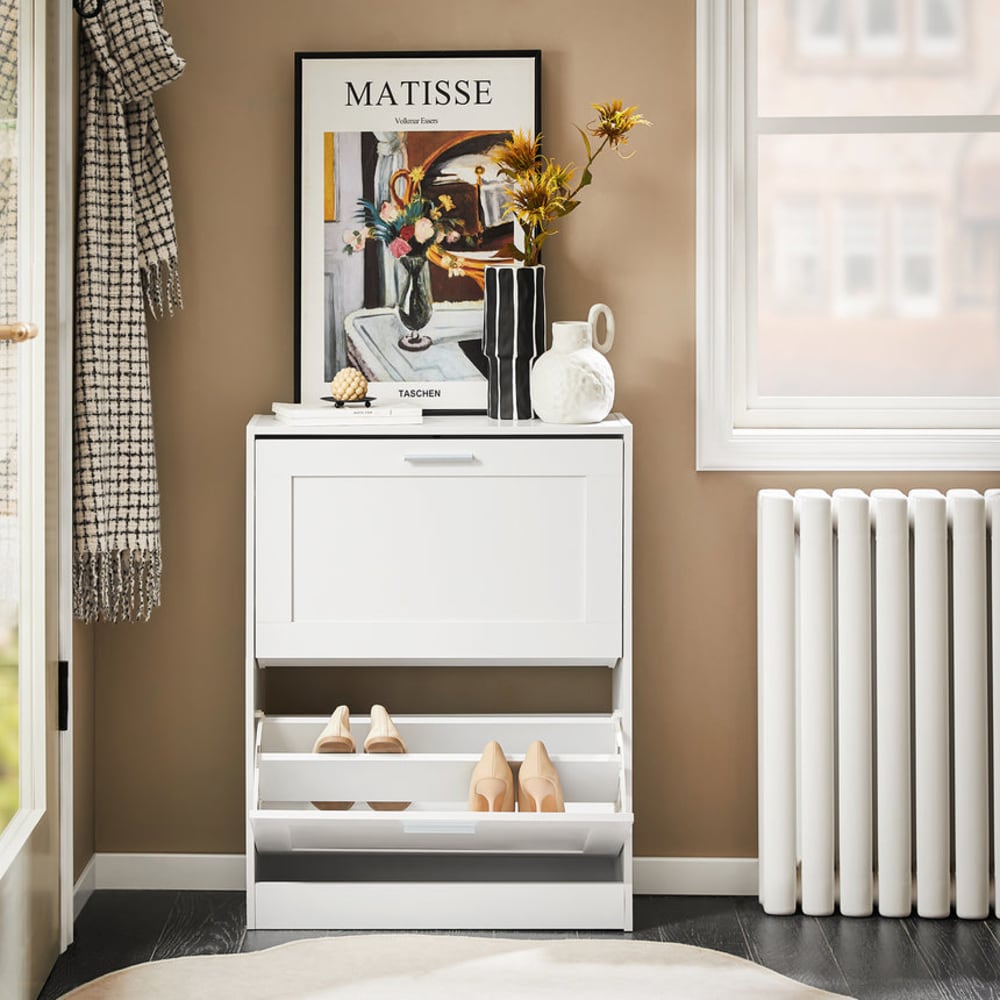 Schuhkipper Schuhablage Schuhkommode aus PB(E1) Weiß - Maisons Du
