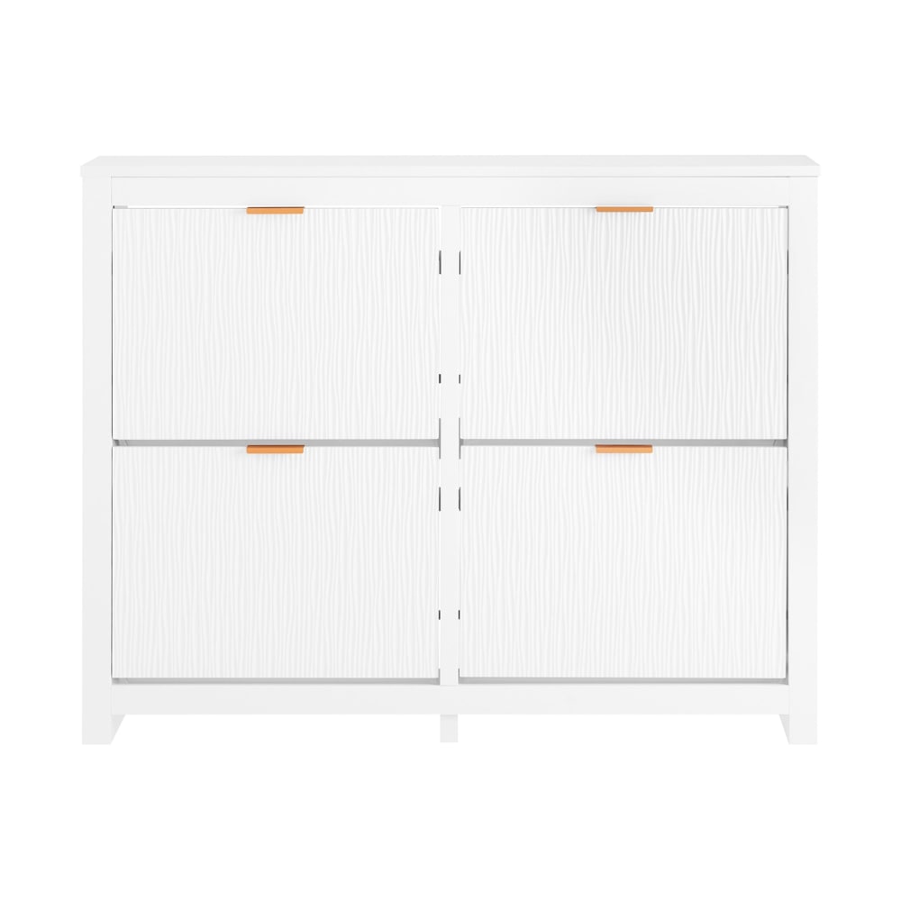 Meuble à chaussures effet bois avec 4 abattants