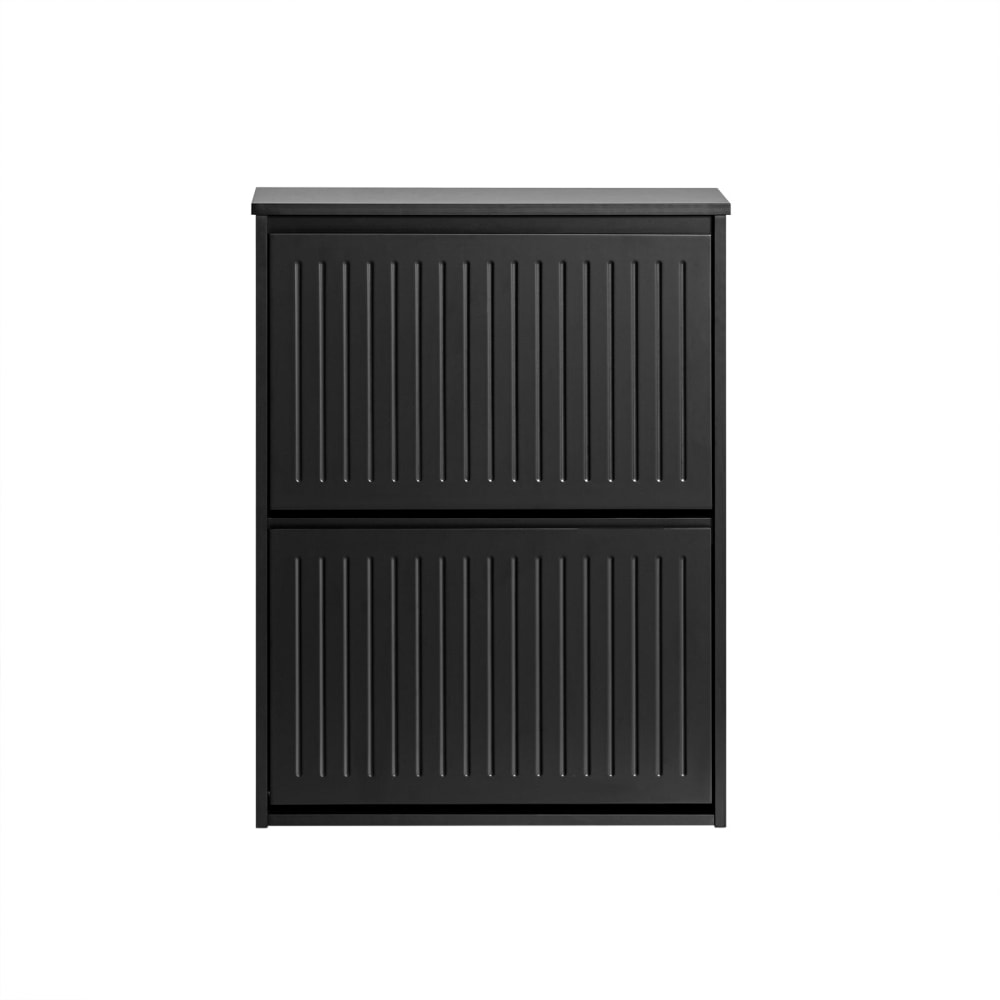 SoBuy Schuhkipper Schuhablage Schuhkommode aus MDF(E1) Schwarz Schwarz Spanplatte