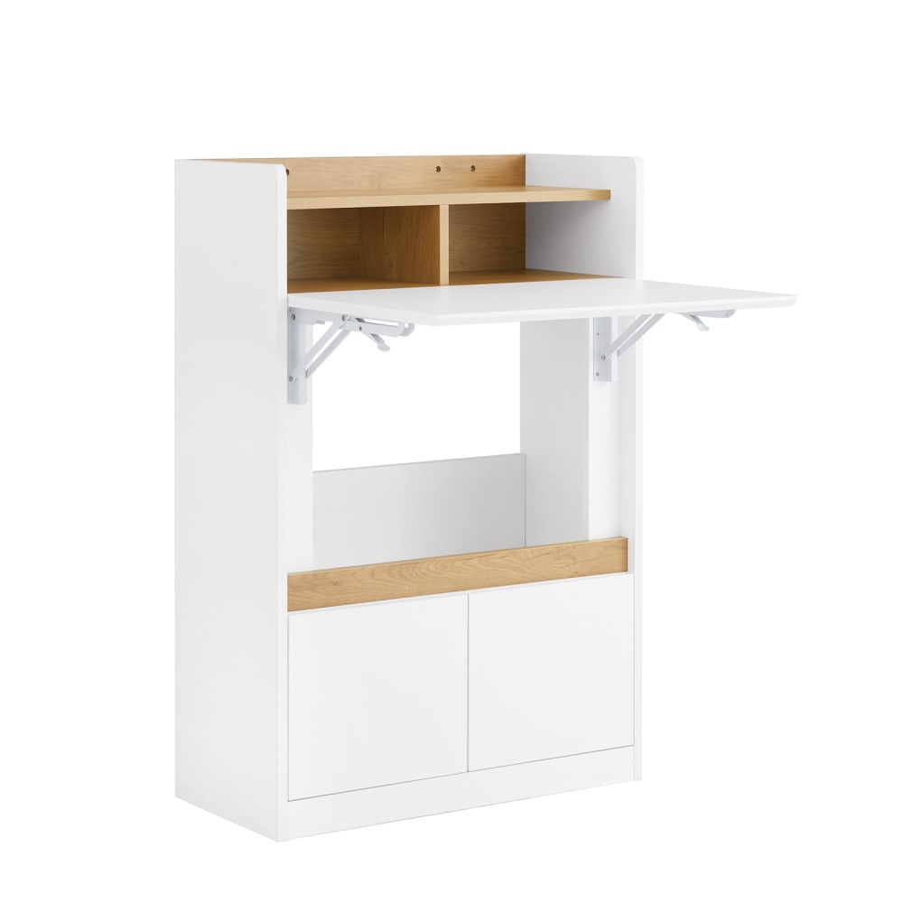 Escritorio plegable para ordenador con estantes