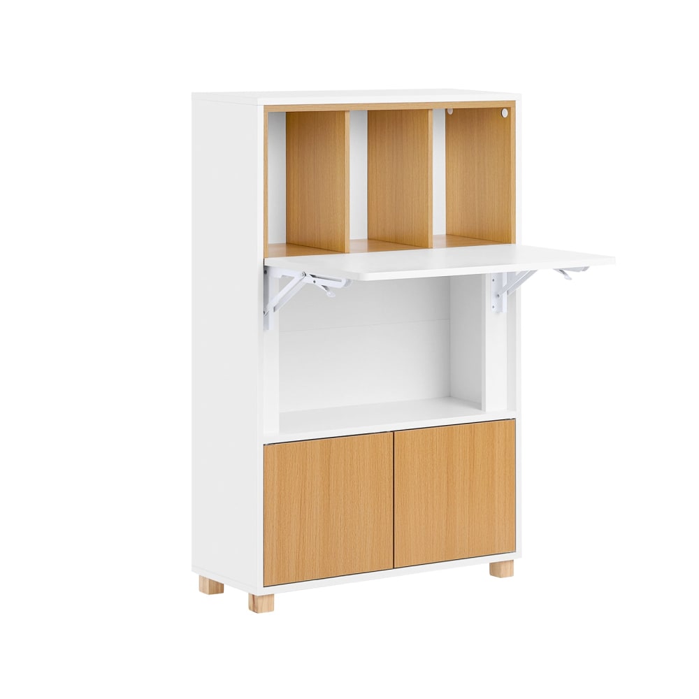 Mesa escritorio plegable con 2 puertas y 1 estante