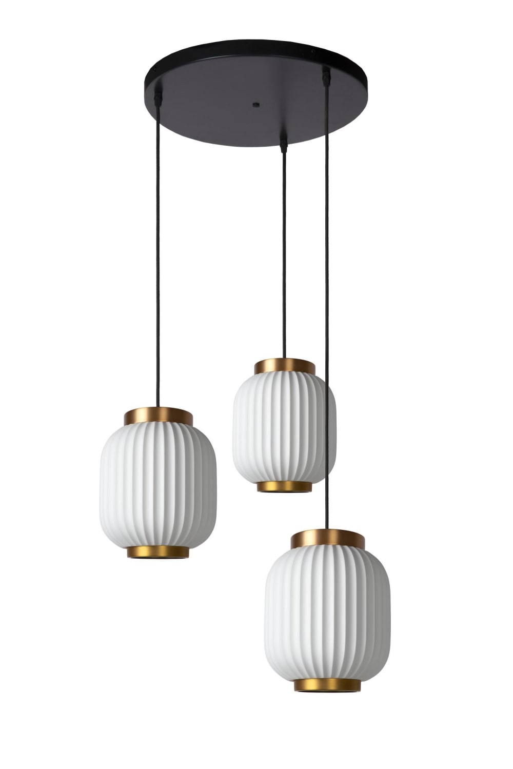 Suspension grappe porcelaine 3 lumières diamètre 40cm blanc — vue 4