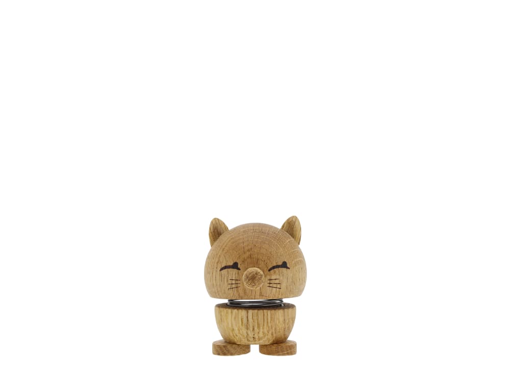Hoptimist Figurine chat chêne Marron Bois