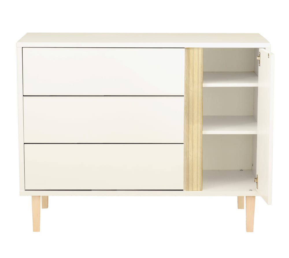 Commode 3 tiroirs et 1 porte pieds bois - Maisons du Monde