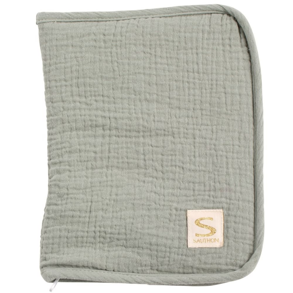 Sauthon Protège carnet de santé Vert Coton - 25x18x2cm