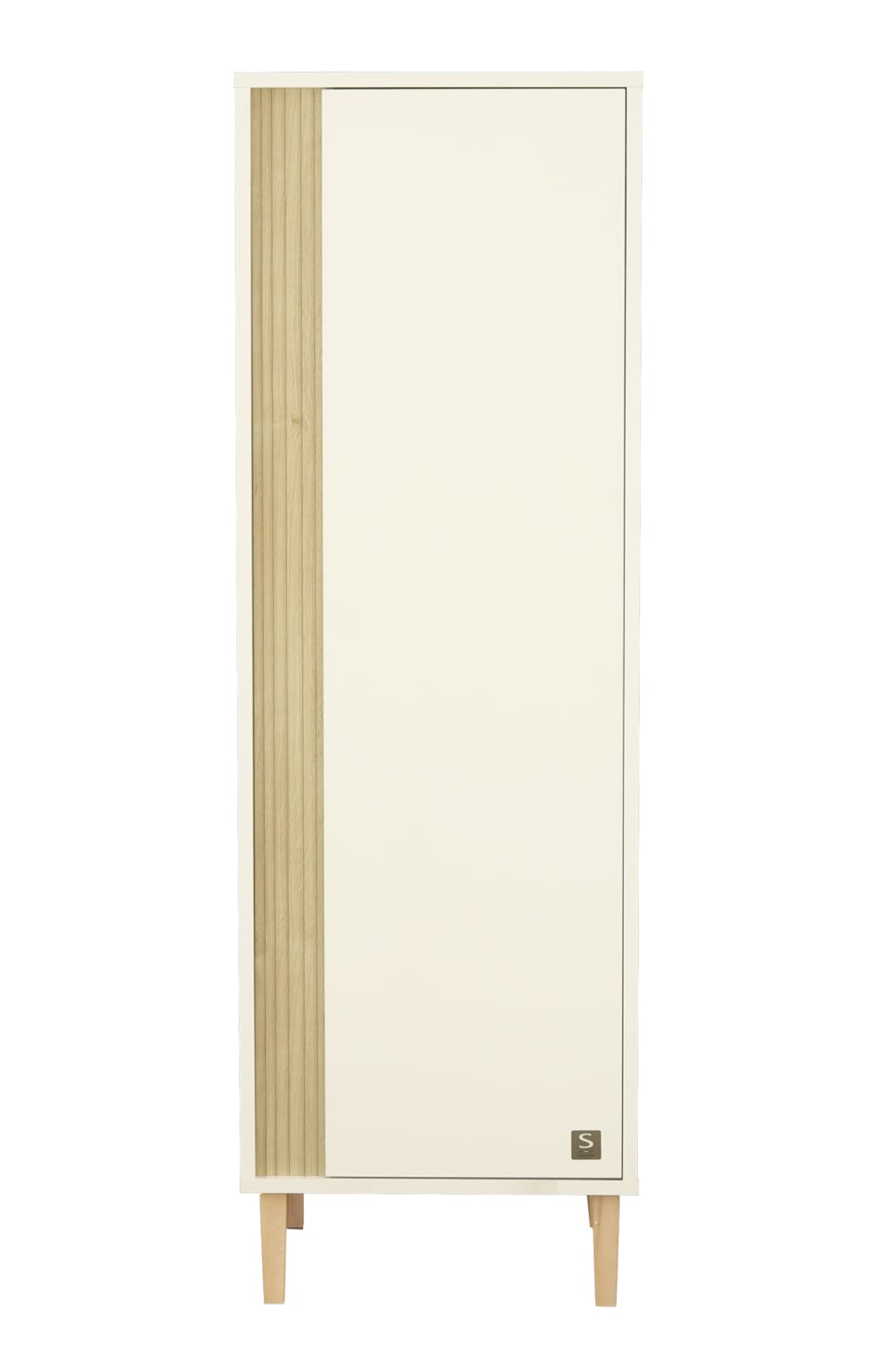 Armoire 1 porte détail imitation bois texturé et pieds bois - Maisons du Monde
