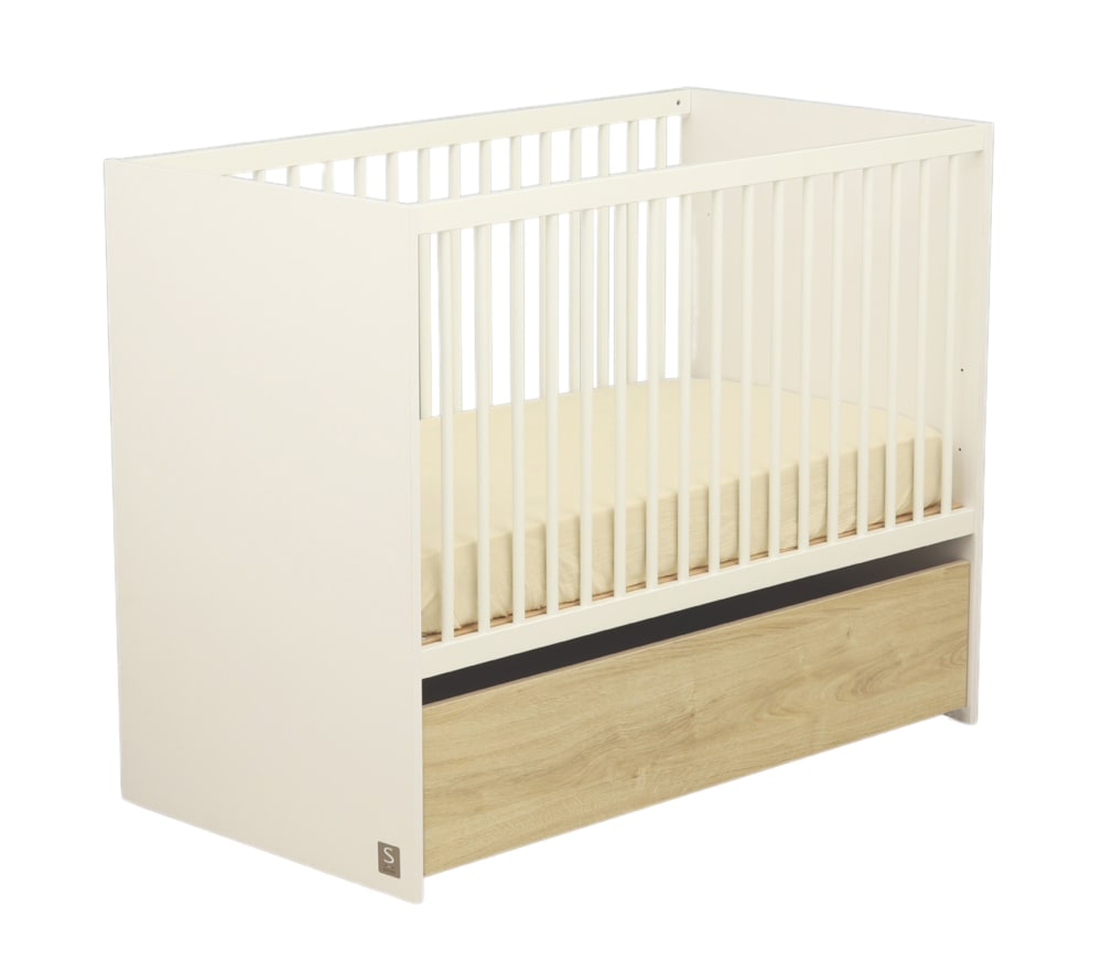 Babybett 120 x 60 mit Gitterstäben und Kopf- und - Maisons Du