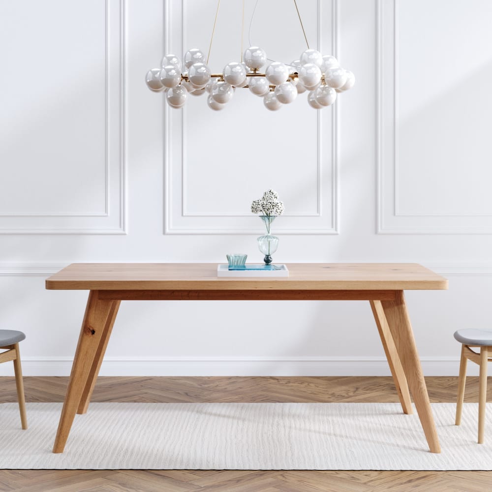 Ausziehbarer Esstisch aus Eichenholz 200x80  +2x50 cm - Maisons