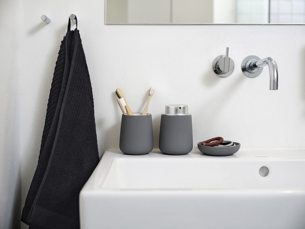 Serviette de bain en coton noir 70x140 cm - Maisons du Monde