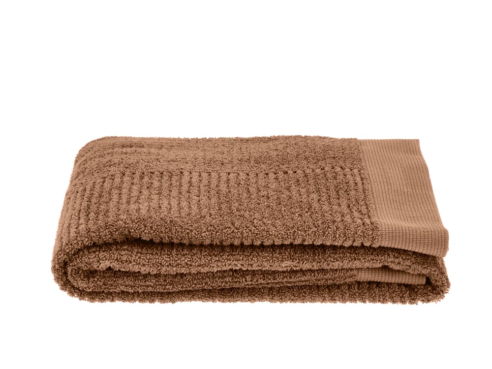 Serviette de bain en coton ocre brun 70x140 cm