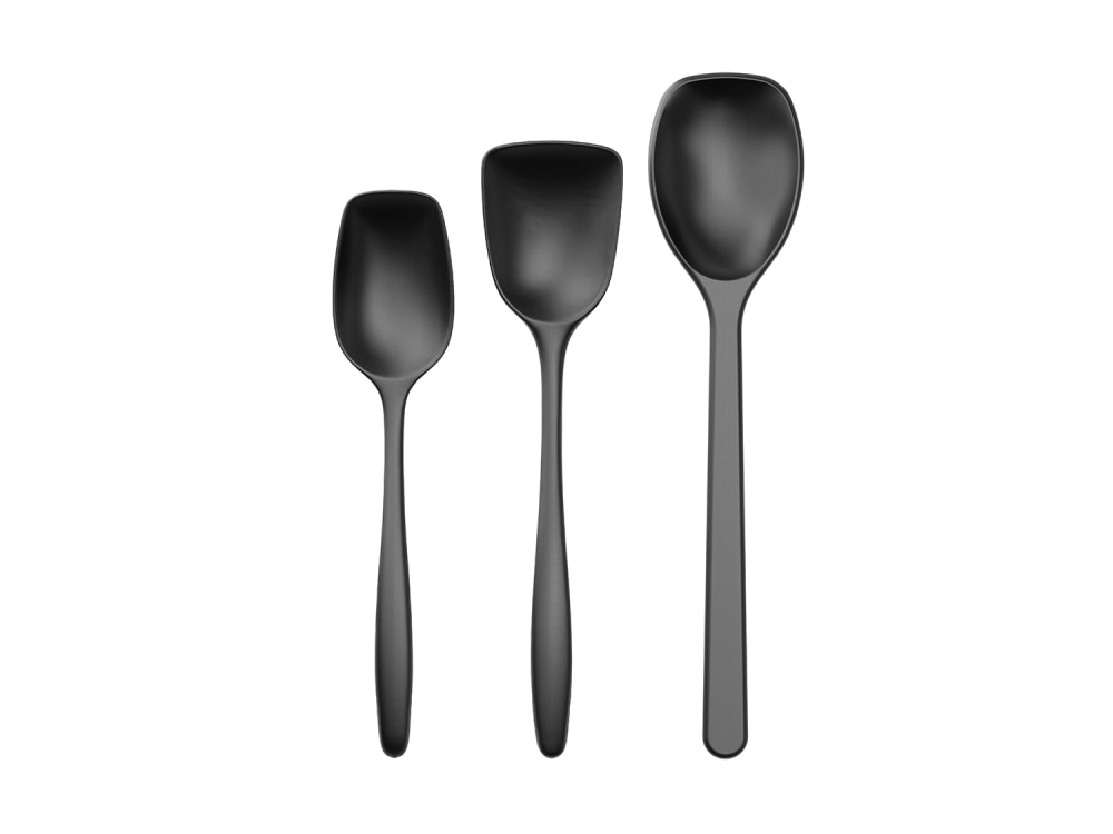 Ensemble de 3 cuillères  noir de carbone