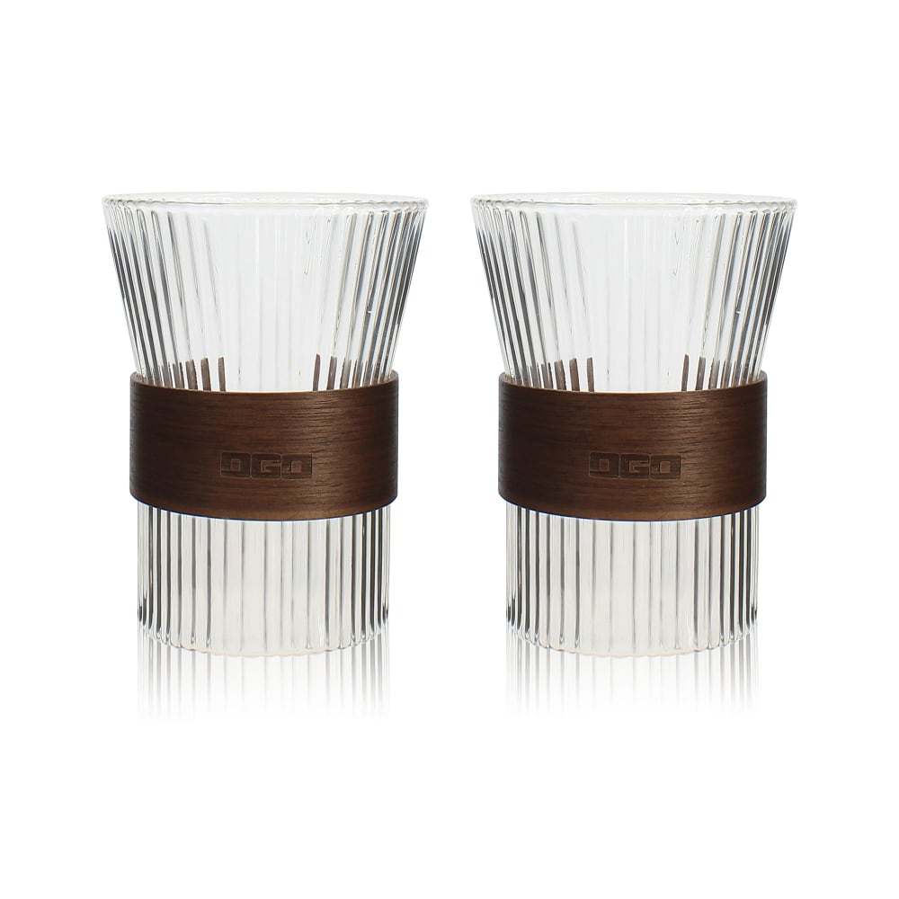 Lot de 2 tasses en verre transparent 250ml