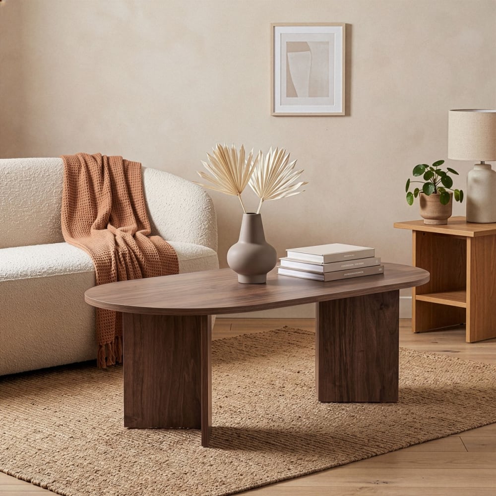 Table basse ovale - l119 cm - noyer