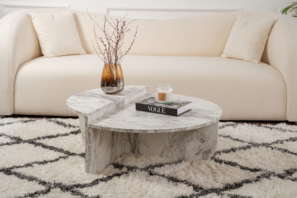 Table basse en bois blanc 90 x 60 x 30 cm - Maisons du Monde