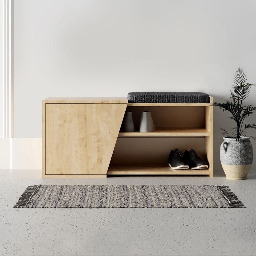 Banc à chaussures en bois 1 porte - l104 cm - Maisons du Monde