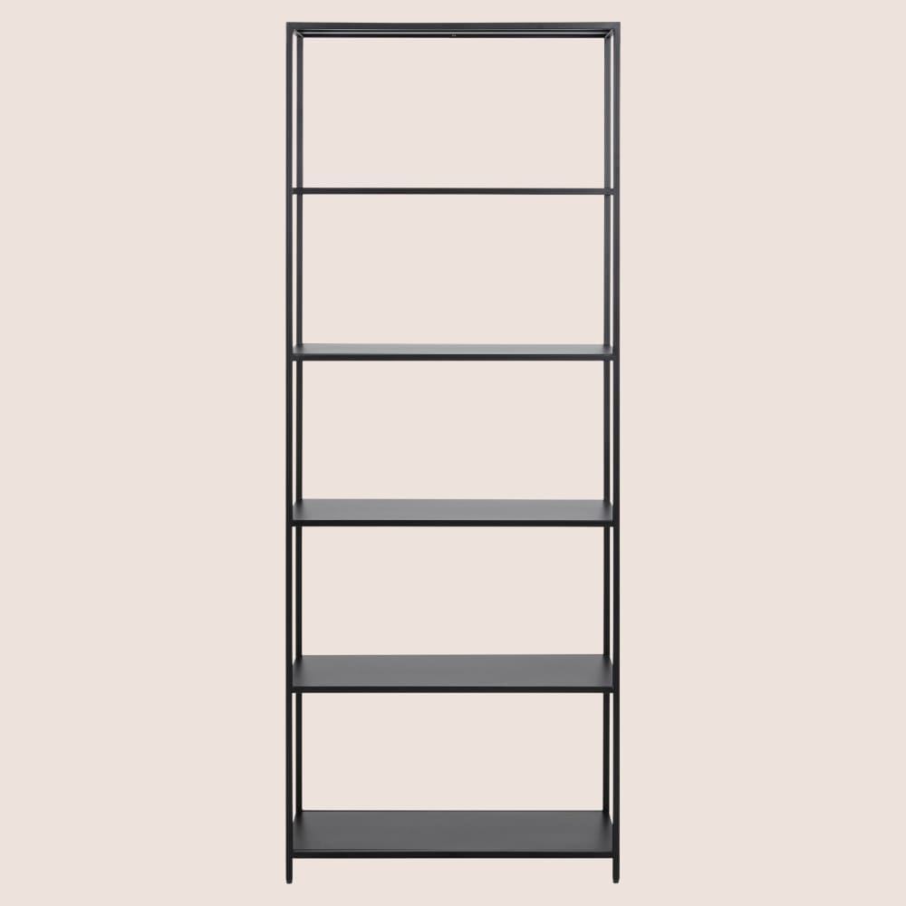 Bibliothèque scandinave en métal noir 5 tablettes - Maisons du Monde
