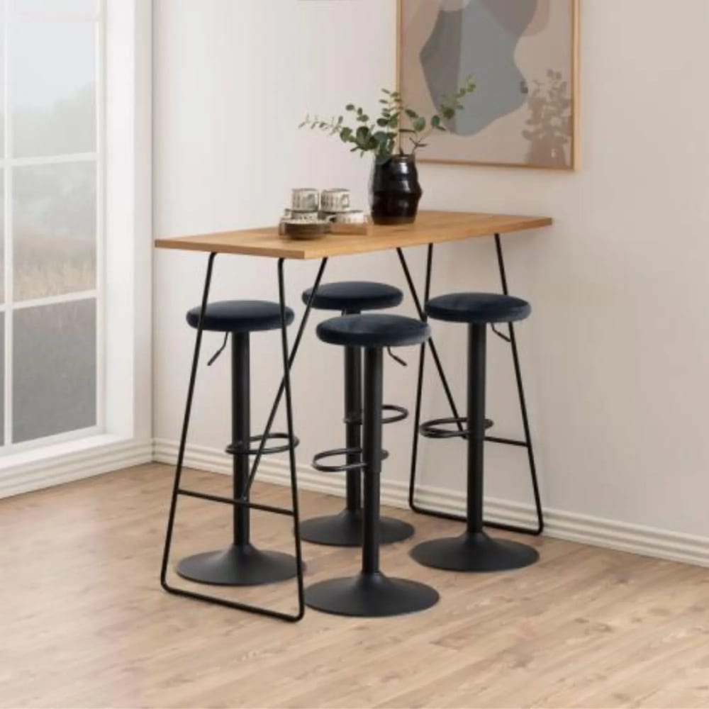 Lot de 2 tabourets de bar réglables et pivotants en velours gris - Maisons du Monde